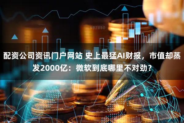 配资公司资讯门户网站 史上最猛AI财报，市值却蒸发2000亿：微软到底哪里不对劲？